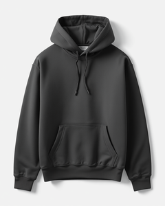 Sudadera con Capucha Negra para Hombre, Corte Regular, Felpa de Algodón, Informal, con Bolsillos, Estilo Otoñal - Product Image 1