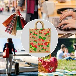 Durable Reusable Jute Beach <b>Bag</b> with Zipper Closure Laminated Interior for Seaside Travel and Outdoor Activities - Product Image 3