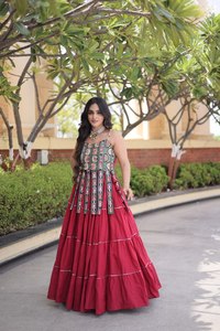 Best Navratri Festive Wear Designer Lehenga Choli in New Fancy Style With Kora Cotton Standard Frill <b>stitching</b> Latest Collection - Product Image 4