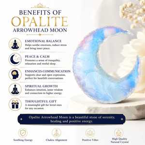 Factory Direct Sky Blue Opalite Crescent <b>Moon</b> Crystal <b>Charm</b> 100mm Handmade Crystal Pendant Wholesale - Product Image 5