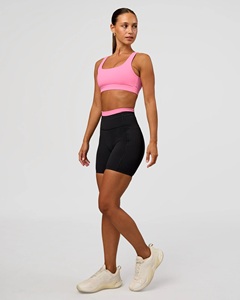 EVER GLOW Pantalones Cortos Casuales Negros de Cintura Media para Mujer con Cintura Rosa, Tejido Transpirable 100% Algodón, Cordón Ajustable, Corte Regular - Product Image 3