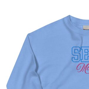 Sweat-shirt unisexe brodé Mom, bleu clair, col rond, en molleton doux, décontracté, pour tous les jours, style athlétique confortable - Product Image 5