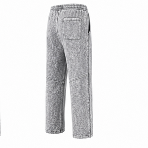 Pantalon délavé vintage en coton, coupe décontractée personnalisée, style streetwear, joggers unisexes, fournisseur de vêtements en gros - Product Image 3