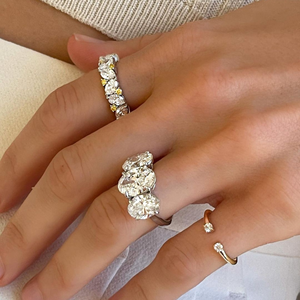 Top vente 2.75 carats Moissanite ovale coupe bague originale en or jaune 18 carats avec bande de coupe ronde broche réglage bague de bijoux - Product Image 5