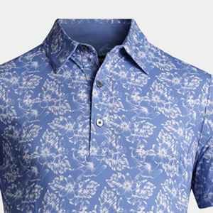 เสื้อกอล์ฟผู้ชายคุณภาพสูง ผลิตจากโพลีเอสเตอร์ผสมสแปนเด็กซ์ ระบายความชื้นได้ดี พร้อมรับสกรีนโลโก้ตามแบบ ODM แห้งเร็ว - Product Image 5