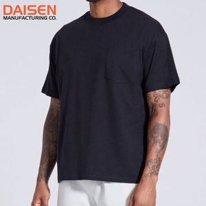 Camiseta de Algodón para Hombre, Talla Grande, Manga Corta, Cuello Redondo, Color Sólido, Informal, con Logotipo Personalizado, Venta al Por Mayor, OEM, ODM - Product Image 4