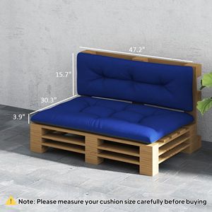 Cuscini da Esterno Blu Navy per 2 Posti, Spessore 3,9 Pollici, Design Trapuntato, Cuscini di Ricambio per Pallet da Giardino - Product Image 3
