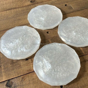 Dessous de verre rond carré en bois époxy en résine utiliser maison restaurant hôtel caboteur - Product Image 5