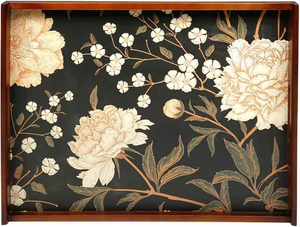 Plateau de service en MDF artisanal haut de gamme, forme rectangulaire moderne et élégante, motif floral coloré, idéal pour les goûters et la maison - Product Image 4