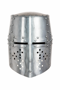 Casco Templario Medieval con Acabado Pulido, Armadura de Caballero de Acero Suave para Recreación Histórica, Cosplay, Disfraz de Halloween - Product Image 4