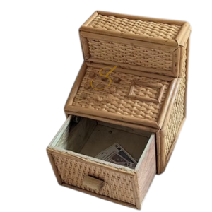 Caja registradora de ratán para niños - Juguete de rol vintage y artículo decorativo - Product Image 2