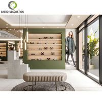 Marque boutique chaussures sacs intérieur dame sac vitrine centre commercial Design sac magasin vitrine étagère en bois sac à main affichage Design