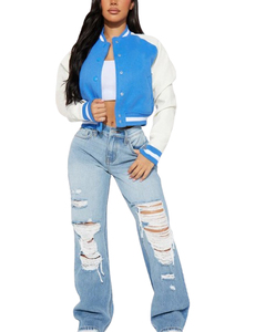 Custom <b>Women</b> Varsity <b>Jacket</b> Stylish Fashion Letterman Coat Premium Streetwear <b>Lightweight</b> Casual Outerwear - Product Image 4