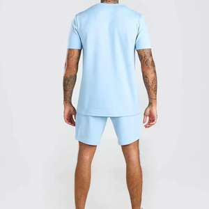 Ensemble de vêtements de sport d'été, t-shirt et short, polyester/coton, anti-rides, pour homme - Product Image 2