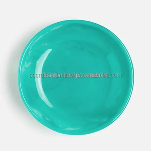 Ensaladera personalizada de resina hecha a mano con remolino de agua y textura de mármol, cuenco redondo decorativo para el hogar, hotel, restaurante y bar - Product Image 2