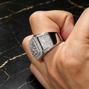 VVS Multi Shape Moissanite Diamond Iced Out <b>925</b> <b>Silver</b> <b>Ring</b> Hip Hop Luxury Statement <b>Ring</b> Custom Jewelry Gift For Men Unisex Men - Product Image 3
