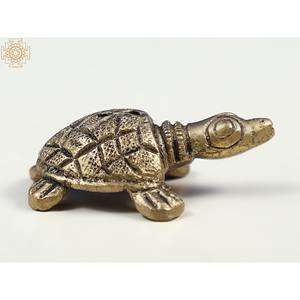 Estatuilla de tortuga de latón de 1 pulgada hecha a mano, pequeño artículo de decoración para el hogar - Product Image 4