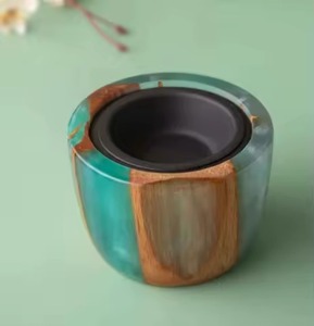 Nouveau design tendance, brûleur à bakhoor miniature en résine époxy et bois, fait main, finition polie, mabkhara personnalisée pour le Ramadan, l'Aïd et les fêtes - Product Image 1