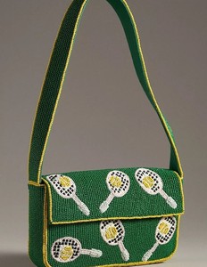 Fashionable Tennis <b>Seed</b> Beaded Embroidery Women Shoulder Bag For Sports Event Party Festive Contemporary Sports Collection - Product Image 1