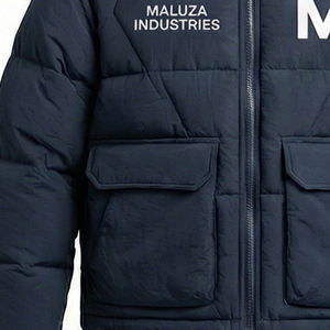 Veste matelassée isolante en toile à capuche pour homme, chaude, imperméable, coupe-vent, décontractée, pour l'extérieur, avec logo frontal, OEM - Product Image 2