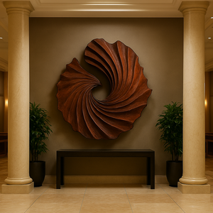 Sculpture Art Déco de Luxe Décoration Murale Meubles en Bois Organique Artisanaux pour Salon Cadeau de Pendaison de Crémaillère - Product Image 5