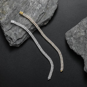 Luxury <b>Iced</b> <b>Out</b> Moissanite Diamond Bracelet Cuban <b>Chain</b> Hip Hop Jewelry for Concerts and Stage Performance Available for Sale - Product Image 5