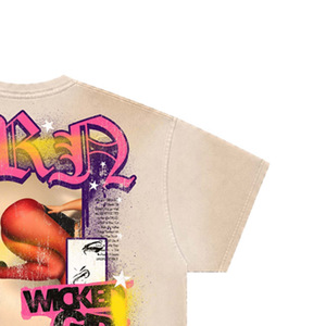 T-shirt Homme Oversize à Manches Courtes, Imprimé Wicked Girl, Style Formel, 100% Coton Jersey, Logo Frontal Sérigraphié, Tricoté - Product Image 2