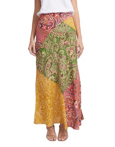 High Quality Ankle-Length <b>Skirt</b> <b>Elastic</b> Waistband On-Trend Tiered Design Side Pockets Comfortable Casual Women Floral Viscose - Product Image 1