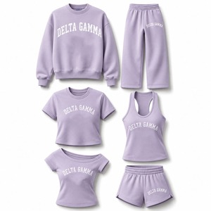 Ensemble trois pièces personnalisé pour femmes avec broderie de lettres grecques, imperméable, 100% coton, personnalisable - Product Image 5
