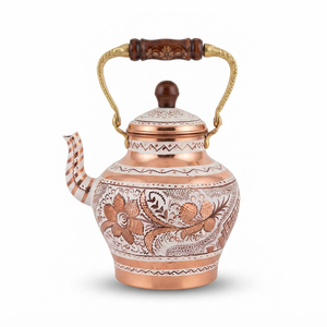 Handmade Pure Copper <b>Tea</b> Kettle Turkish <b>Tea</b> Pot Engraved Copper Teapot Traditional <b>Tea</b> <b>Maker</b> Stovetop Kitchenware Gift - Product Image 1