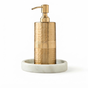 Luxury Gold Plated Stainless Steel <b>Soap</b> Dispenser Metal <b>Hand</b> Wash Pump Bottle Countertop Decorative <b>Refillable</b> Lotion Container - Product Image 5