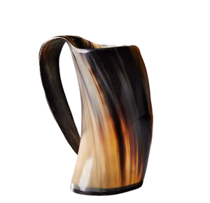 Taza de Vino Artesanal de Cuerno Rústico Vintage Ecológica y Duradera con Asa Natural, Herramientas de Bar, 550ml, 180-200mm de Longitud, Decorativa - Product Image 3