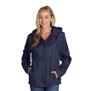 Women's Plus Size Hooded Waterproof <b>Jacket</b> Full Sleeve Polyester Outerwear Autumn Utility Style Regular Fit Solid Color <b>jacket</b> - Product Image 1
