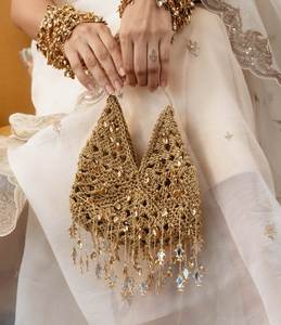 Bolso de Mano Tejido a Crochet con Borlas de Cuentas y Correa de Anillo, Accesorio de Moda para Fiestas Nocturnas - Product Image 3