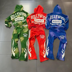 Conjunto de Sudadera con Capucha de Algodón y Felpa con Estampado Personalizado y Pantalones Deportivos Ajustados de Alta Calidad, Ecológicos, de Invierno, de Dos Piezas para Hombre - Product Image 4