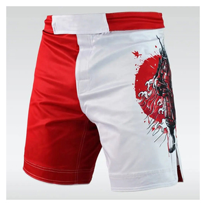 Shorts de MMA Sublimados: Diseño de Arte de Guerrero Samurái Japonés, Secado Rápido, para Entrenamiento y Combate de BJJ - Servicio OEM Personalizado - Product Image 1