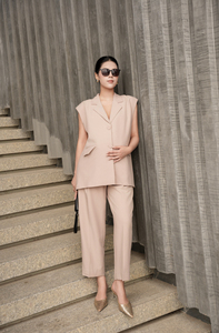 Chaleco Blazer de Verano para Mujer, Estilo Vietnamita, Antiarrugas, de Rayón y Lana, Alta Calidad, Nuevo, Holgado, Recto, Elástico, Cintura Media, Traje de Oficina - Product Image 5