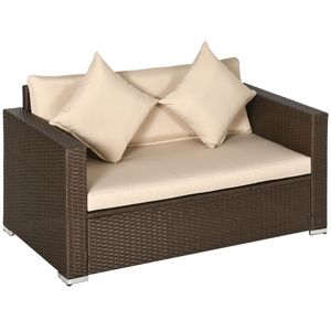 Juego de Muebles de Jardín de Mimbre Sintético, Sofás de Exterior con Cojines Impermeables para Patio y Jardín, Muebles de Patio - Product Image 1