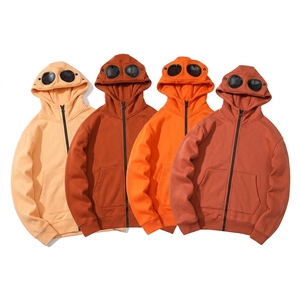 Sweat à capuche personnalisé avec logo, effet délavé, en coton respirant, séchage rapide, manches longues, fermeture éclair intégrale, capuche à visière ronde pour homme - Product Image 3