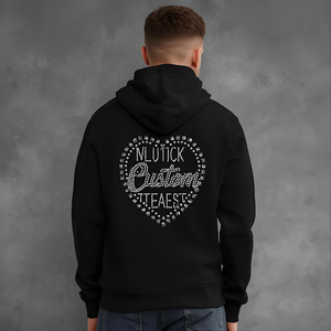 Sweat à capuche personnalisé pour homme, automne, avec strass, en molleton de coton, imprimé pailleté, broderie 3D, options écologiques OEM/ODM, étiquette privée - Product Image 3