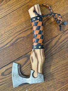 Hache Viking en acier carbone de qualité industrielle, fabriquée à la main, manche en bois, outil de camping en plein air, cadeau pour hommes AH # 140 - Product Image 6