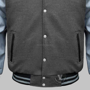 Vestes à manches en cuir avec logo personnalisé Vestes de baseball Letterman Vestes en cuir de laine - Product Image 3