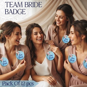 Insignia Personalizada de Hojalata para Equipo de la Novia, Botones de Regalo Florales Azules para Damas de Honor, Bodas, Fiestas Nupciales, Baby Shower, Cumpleaños, Hechos a Mano - Product Image 3