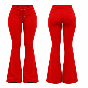 Pantalones Deportivos de Campana para Mujer con Logotipo Personalizado, Estilo Chic Y2K, Pantalones de Campana de Color Sólido, Pantalones Deportivos de Campana de Moda Premium para Mujer - Product Image 6