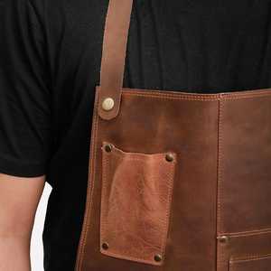 Premium Nappa Leather Apron for Luxury Retail Staff Uniforms-Smell Proof Foldable Protection Multi-Function Professional Genuine - Product Image 4
