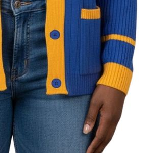 Sigma Gamma Rho Striped Knitted <b>Cardigan</b> Sweater Custom Greek Letter Knitwear Button Front Casual Fashion Sweater Apparel - Product Image 6