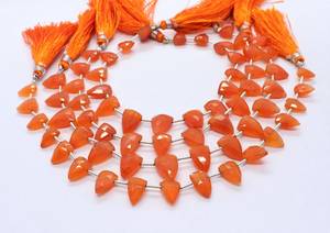Natural Carnelian Faceted Tie Shape Beads 7x11-8x12MM Triangle <b>Gemstone</b> Beads 8 Inch Faceted Carnelian Beads For Jewelry Making - Product Image 2