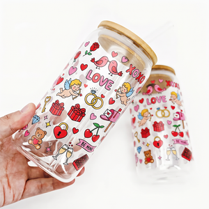 Full Wrap 16oz Waterproof UV for Glass Can Cup Wraps Scratch-Proof Washable Rub-on Transfer <b>Decals</b> Stickers Plastic - Product Image 1