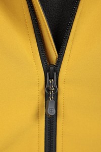 Veste imperméable jaune à capuche pour homme, revêtement PU, fermeture éclair, décontractée, pour l'extérieur, automne, coupe classique, coque en polyester - Product Image 3