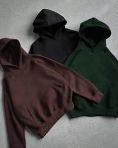 Oversized <b>Pullover</b> Hoodies in 100% Cotton Drop Shoulder No Strings Style Heavy Thick Fleece Hoodies Unisex - Product Image 3